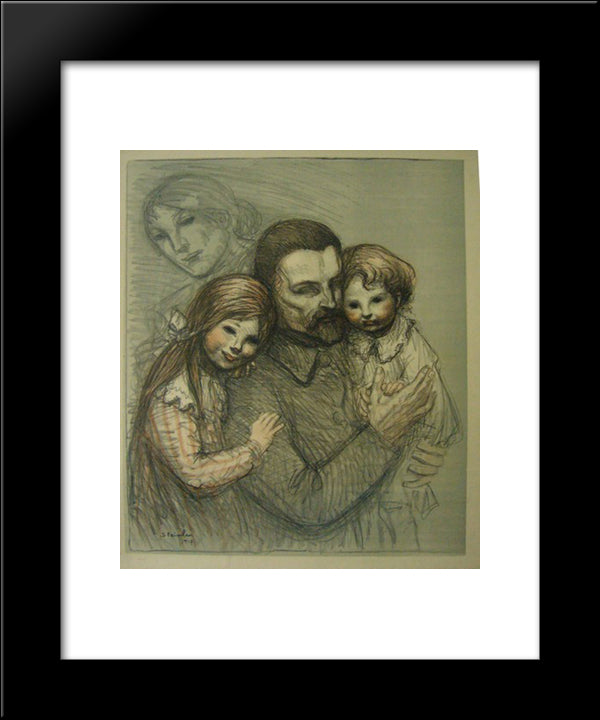 Pret D'Honneur Aux Aveugles 20x24 Black Modern Wood Framed Art Print Poster by Steinlen, Theophile
