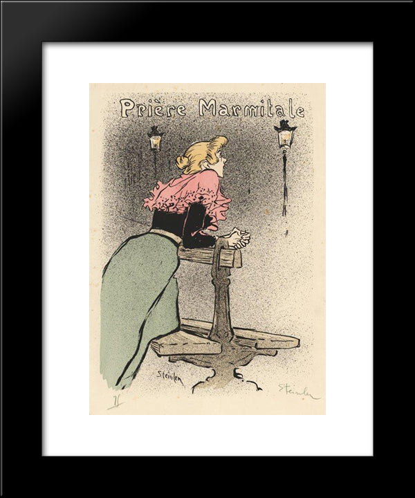 Priere Marmitale 20x24 Black Modern Wood Framed Art Print Poster by Steinlen, Theophile