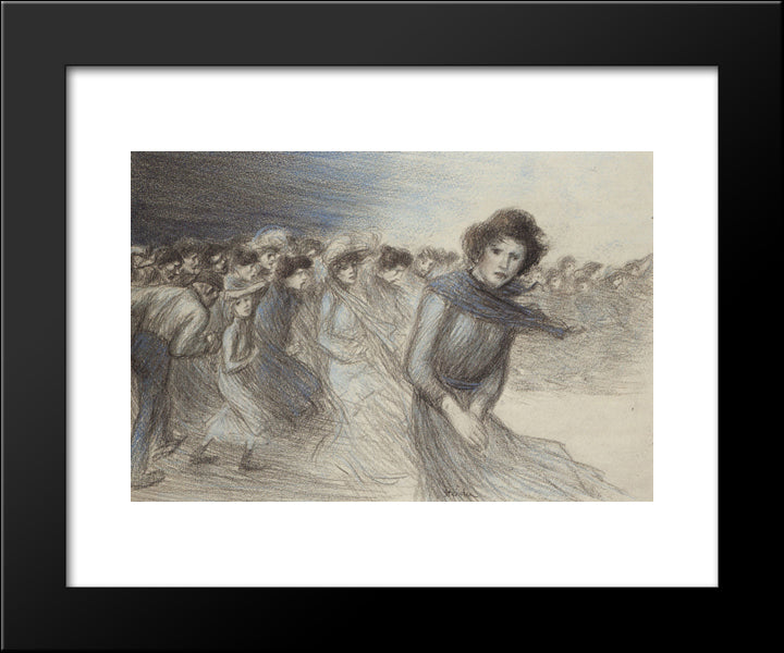 Proletarians 20x24 Black Modern Wood Framed Art Print Poster by Steinlen, Theophile