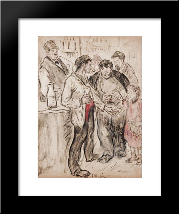 Pus D'Patrons 20x24 Black Modern Wood Framed Art Print Poster by Steinlen, Theophile