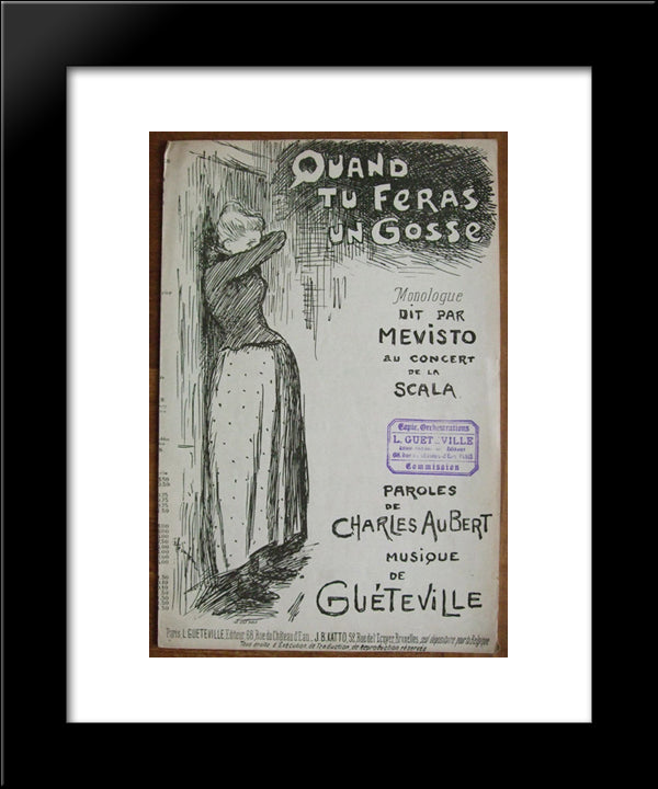 Quand Tu Feras Un Gosse 20x24 Black Modern Wood Framed Art Print Poster by Steinlen, Theophile