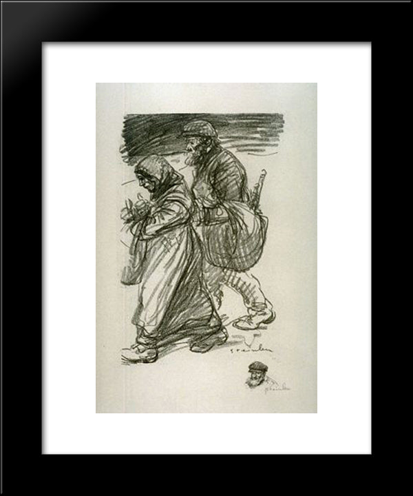 Refugees 20x24 Black Modern Wood Framed Art Print Poster by Steinlen, Theophile