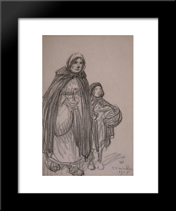 Refugees 20x24 Black Modern Wood Framed Art Print Poster by Steinlen, Theophile