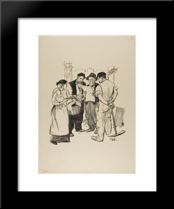 Retour En Arriere 20x24 Black Modern Wood Framed Art Print Poster by Steinlen, Theophile