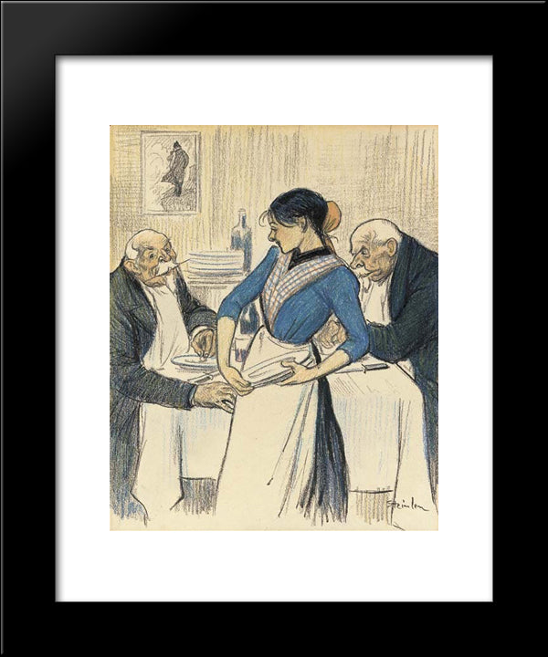 Retraites 20x24 Black Modern Wood Framed Art Print Poster by Steinlen, Theophile