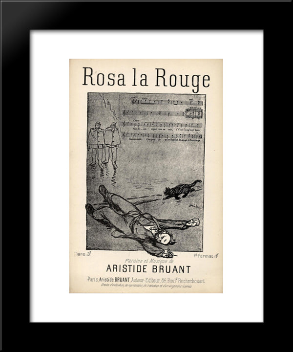 Rosa La Rouge 20x24 Black Modern Wood Framed Art Print Poster by Steinlen, Theophile