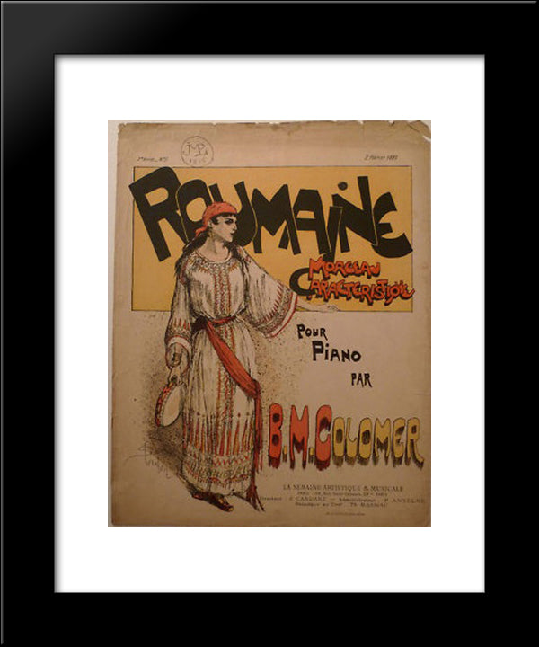 Roumaine 20x24 Black Modern Wood Framed Art Print Poster by Steinlen, Theophile