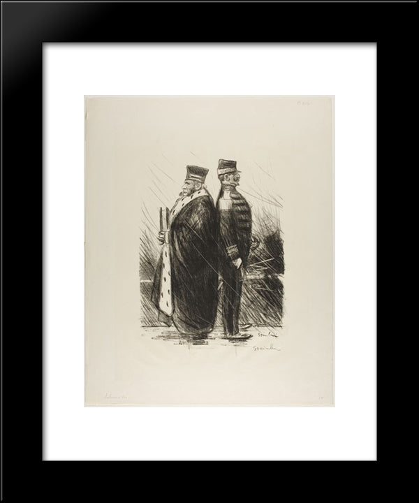 Saluons Les 20x24 Black Modern Wood Framed Art Print Poster by Steinlen, Theophile