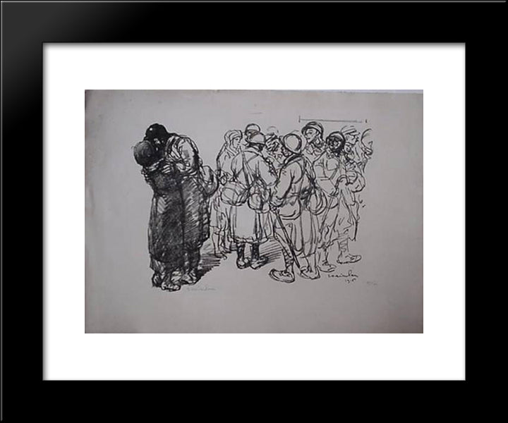 Seuls Quand Meme 20x24 Black Modern Wood Framed Art Print Poster by Steinlen, Theophile