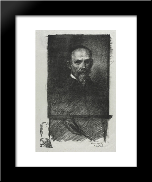 Steinlen De Face Tete Droite 20x24 Black Modern Wood Framed Art Print Poster by Steinlen, Theophile