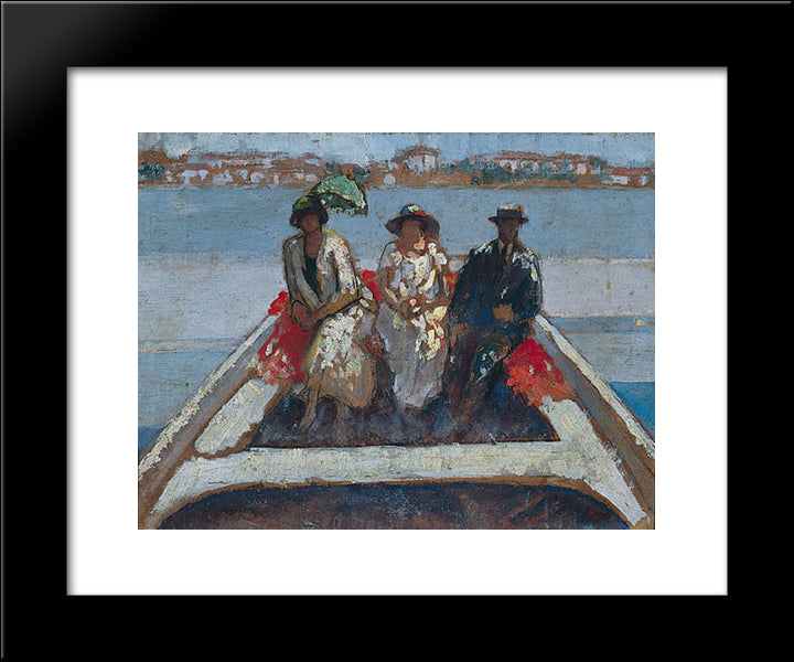 Boating 20x24 Black Modern Wood Framed Art Print Poster by Triantafyllidis, Theophrastos