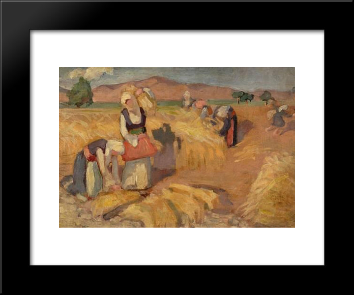 Harvesting 20x24 Black Modern Wood Framed Art Print Poster by Triantafyllidis, Theophrastos