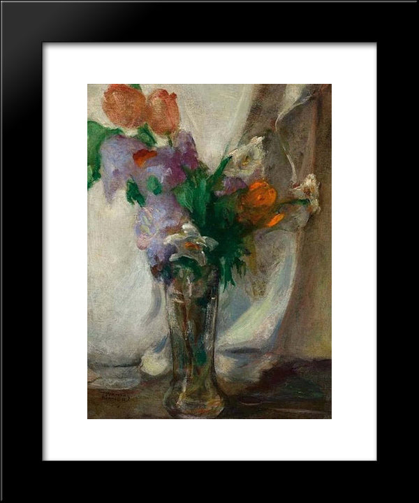 Vase With Flowers 20x24 Black Modern Wood Framed Art Print Poster by Triantafyllidis, Theophrastos