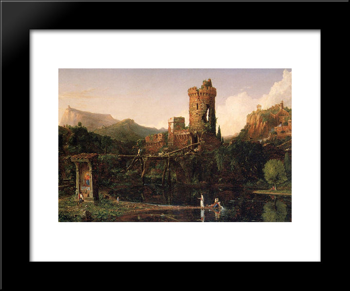 Landscape Composition Italian Scenery 20x24 Black Modern Wood Framed Art Print Poster by Cole, Thomas