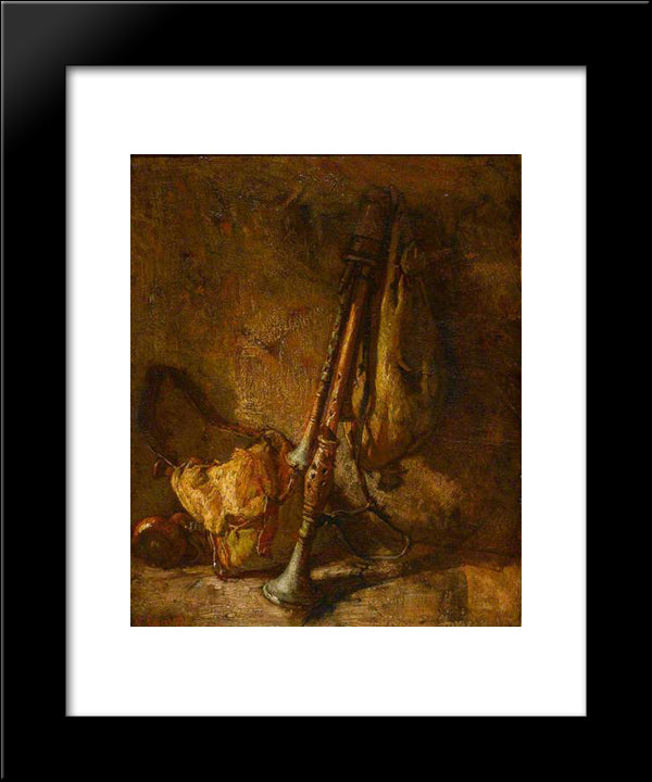 Still Life With A Cornemuse 20x24 Black Modern Wood Framed Art Print Poster by Couture, Thomas