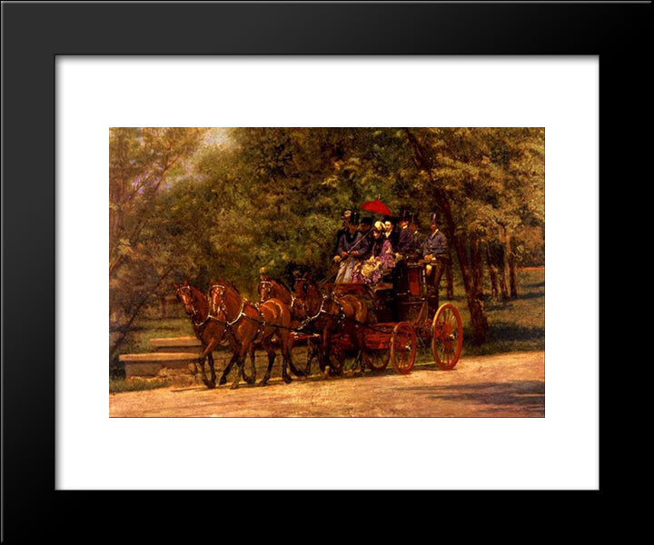 A May Morning In The Park ( The Fairman Robers Four In Hand) 20x24 Black Modern Wood Framed Art Print Poster by Eakins, Thomas