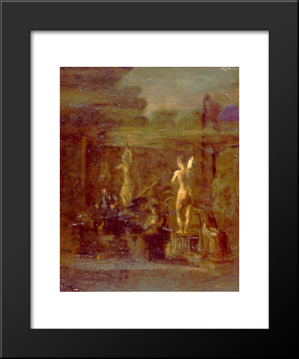 Compositional Study For William Rush Carving His Allegorical Figure Of The Schuylkill River 20x24 Black Modern Wood Framed Art Print Poster by Eakins, Thomas