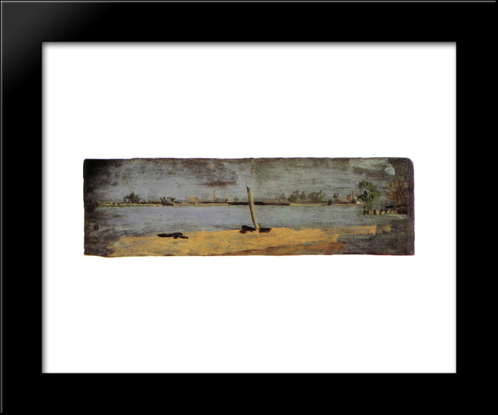 Delaware Riverscape From Gloucester 20x24 Black Modern Wood Framed Art Print Poster by Eakins, Thomas