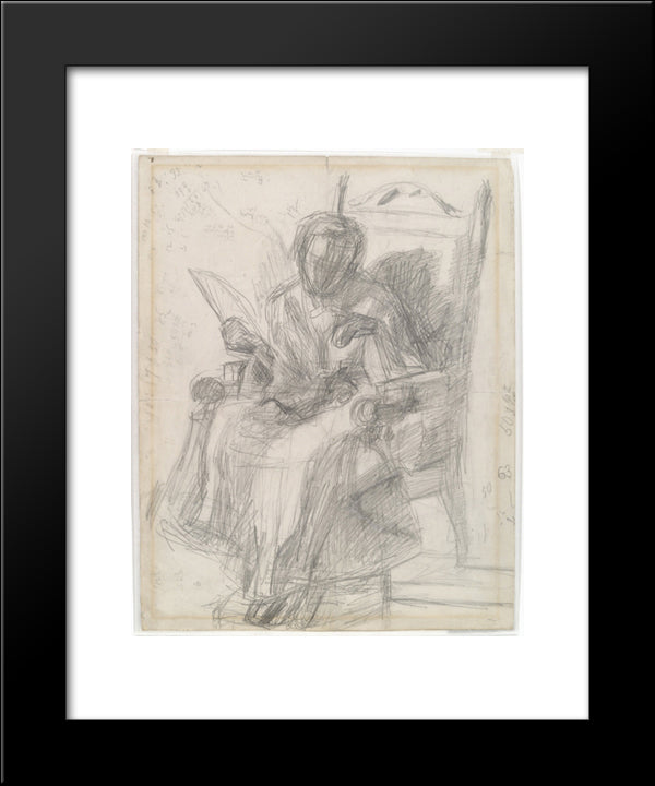 Drawing 20x24 Black Modern Wood Framed Art Print Poster by Eakins, Thomas