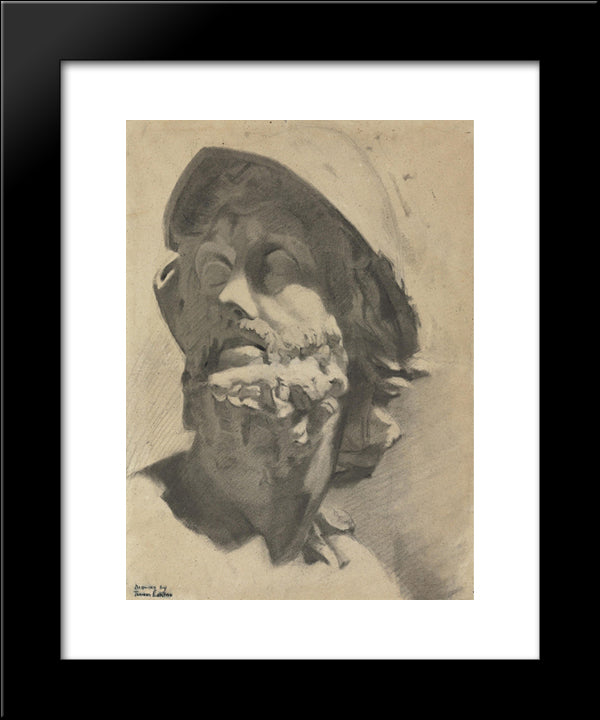 Head Of A Warrior 20x24 Black Modern Wood Framed Art Print Poster by Eakins, Thomas