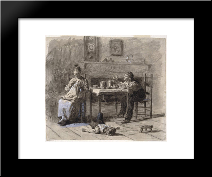 Illustration For Neelus Peeler'S Conditions 20x24 Black Modern Wood Framed Art Print Poster by Eakins, Thomas
