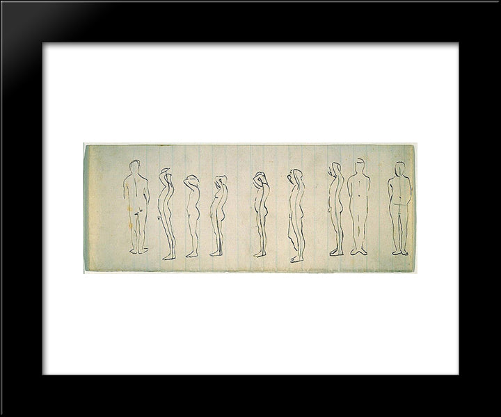 Nine Studies Of A Figure 20x24 Black Modern Wood Framed Art Print Poster by Eakins, Thomas