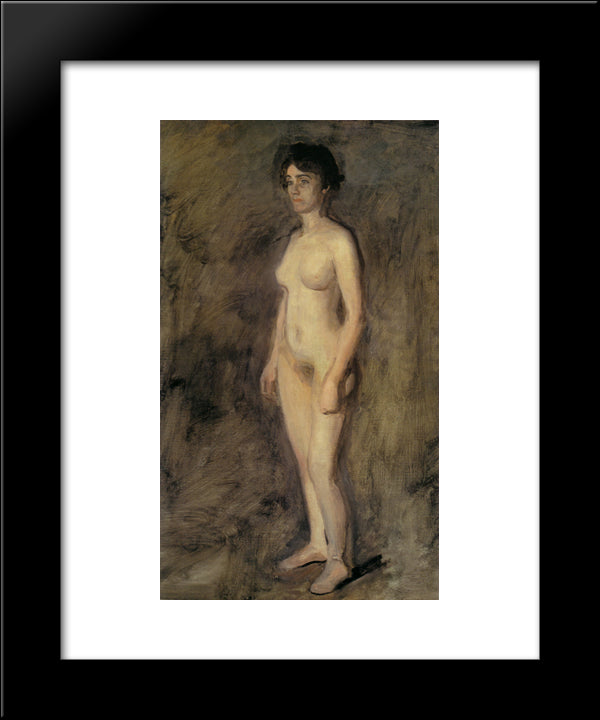 Nude Woman Standing 20x24 Black Modern Wood Framed Art Print Poster by Eakins, Thomas
