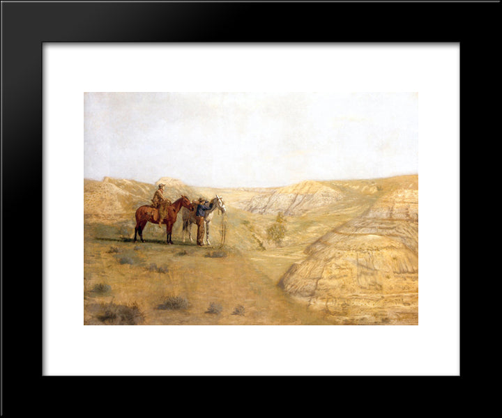 Painting Cowboys In The Bad Lands 20x24 Black Modern Wood Framed Art Print Poster by Eakins, Thomas