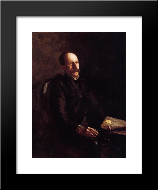 Portrait Of Charles Linford, The Artist 20x24 Black Modern Wood Framed Art Print Poster by Eakins, Thomas