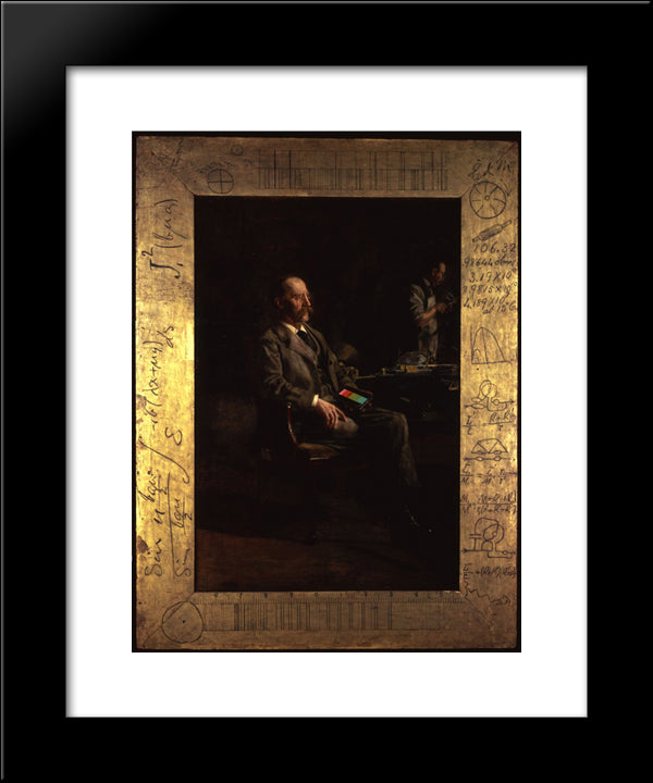 Portrait Of Henry Augustus Rowland 20x24 Black Modern Wood Framed Art Print Poster by Eakins, Thomas