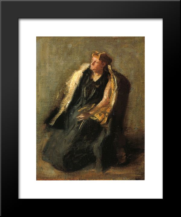 Portrait Of Mrs. Hubbard (Sketch) 20x24 Black Modern Wood Framed Art Print Poster by Eakins, Thomas