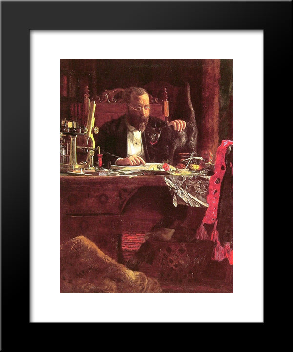 Portrait Of Professor Benjamin H. Rand 20x24 Black Modern Wood Framed Art Print Poster by Eakins, Thomas