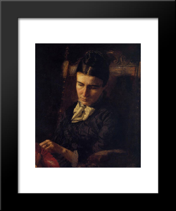 Portrait Of Sarah Ward Brinton 20x24 Black Modern Wood Framed Art Print Poster by Eakins, Thomas