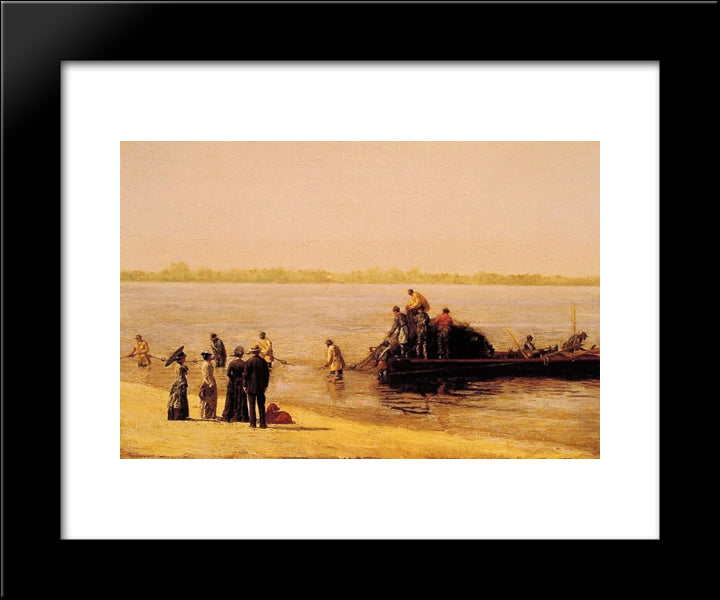 Shad Fishing At Gloucester On The Delaware River 20x24 Black Modern Wood Framed Art Print Poster by Eakins, Thomas