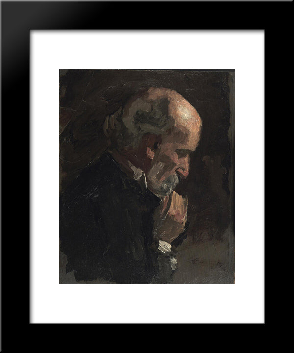 Sketch For The Chess Players 20x24 Black Modern Wood Framed Art Print Poster by Eakins, Thomas