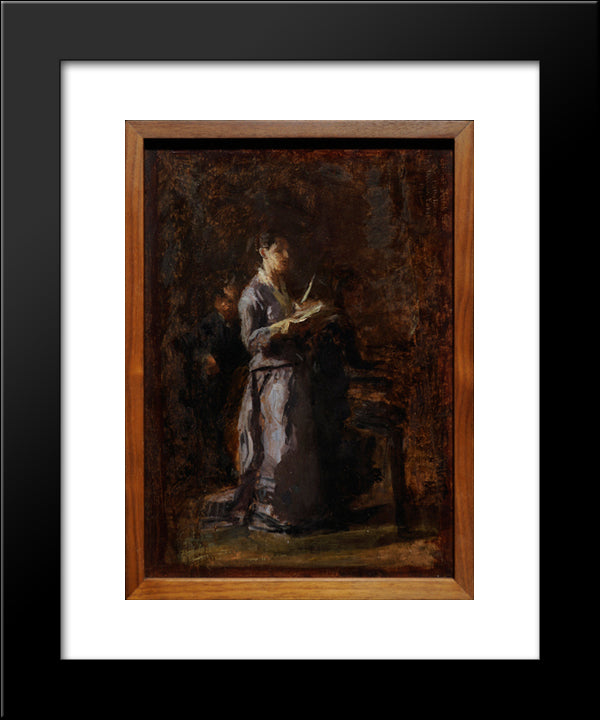 Sketch For The Pathetic Song 20x24 Black Modern Wood Framed Art Print Poster by Eakins, Thomas
