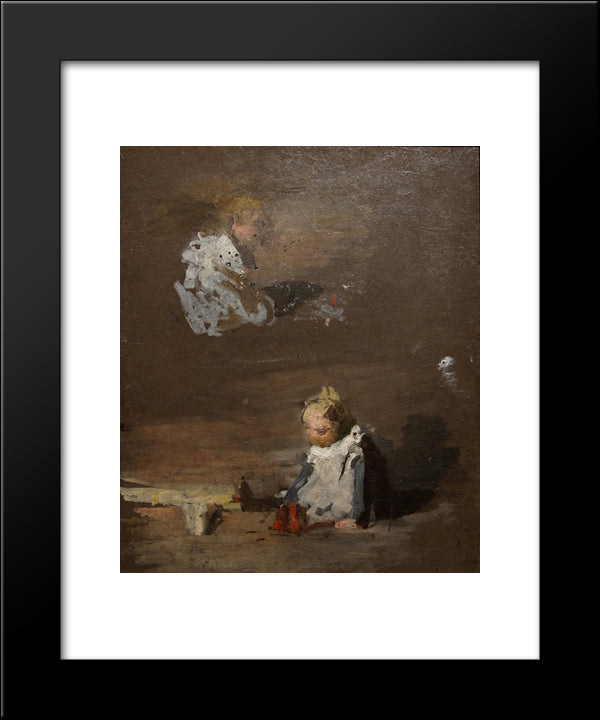 Studies Of A Baby 20x24 Black Modern Wood Framed Art Print Poster by Eakins, Thomas