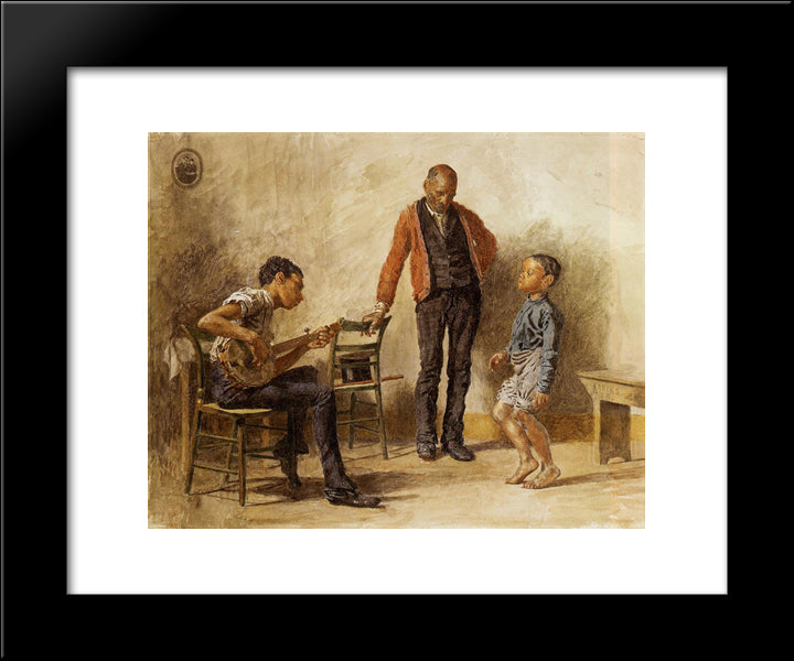 The Dancing Lesson 20x24 Black Modern Wood Framed Art Print Poster by Eakins, Thomas