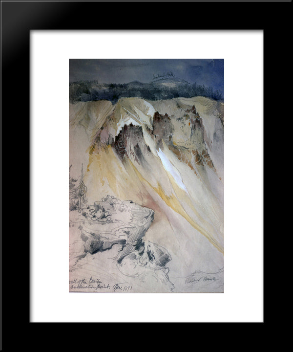 East Wall Of The Canyon From Inspiration Point 20x24 Black Modern Wood Framed Art Print Poster by Moran, Thomas