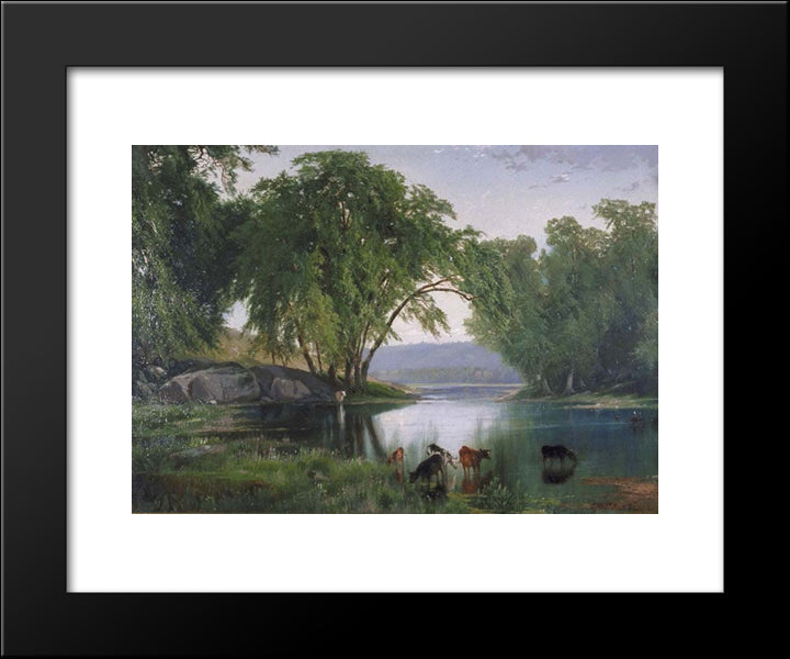 On The Catawissa Creek 20x24 Black Modern Wood Framed Art Print Poster by Moran, Thomas