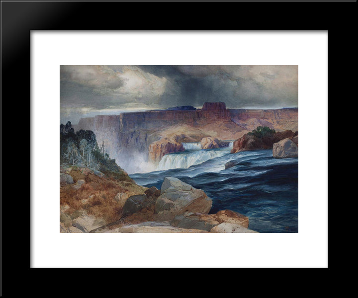 Shoshone Falls, Snake River, Idaho 20x24 Black Modern Wood Framed Art Print Poster by Moran, Thomas