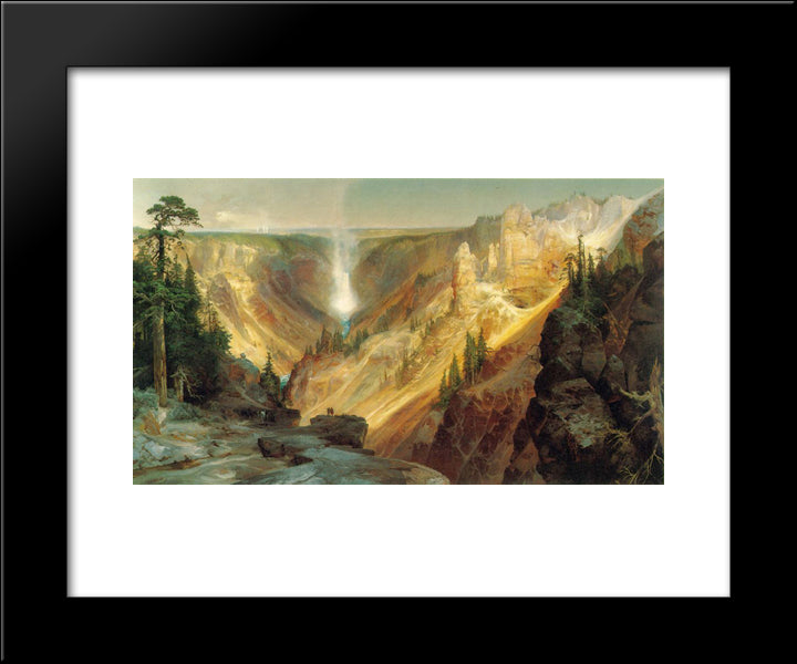 The Grand Canyon Of The Yellowstone 20x24 Black Modern Wood Framed Art Print Poster by Moran, Thomas