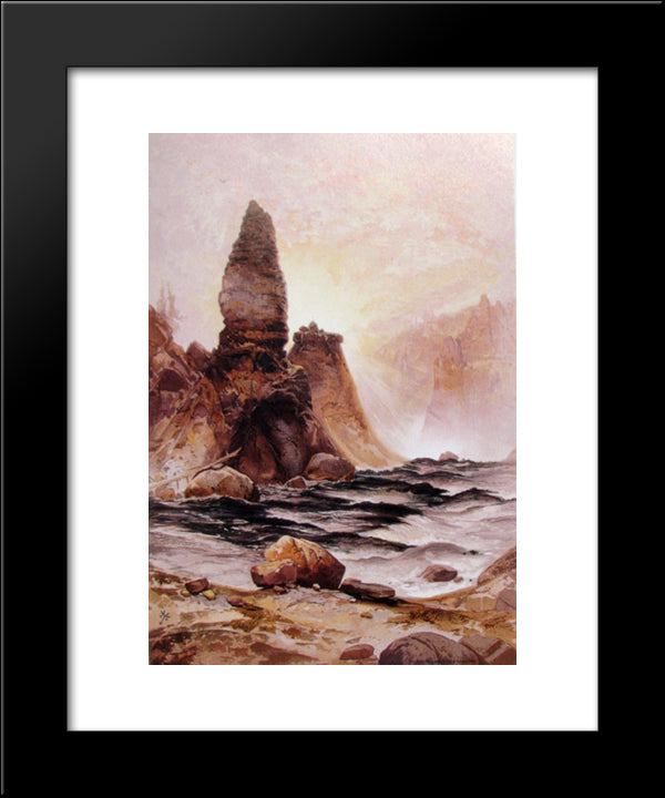 Tower Falls, Yellowstone 20x24 Black Modern Wood Framed Art Print Poster by Moran, Thomas