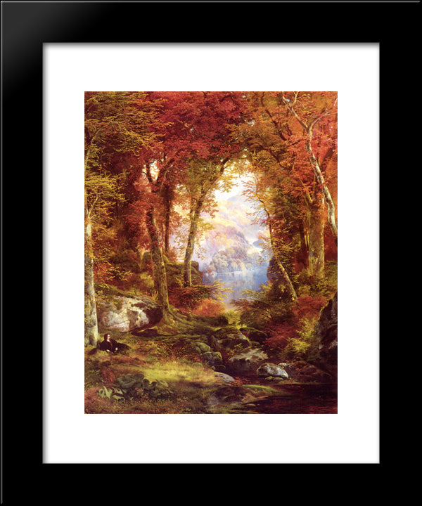 Under The Trees 20x24 Black Modern Wood Framed Art Print Poster by Moran, Thomas