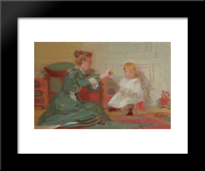 Mother And Child 20x24 Black Modern Wood Framed Art Print Poster by Anshutz, Thomas Pollock