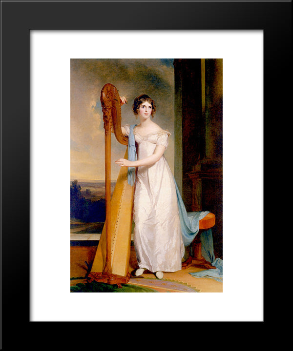Elizabeth Eichelberger Ridgely (Also Known As Lady With A Harp) 20x24 Black Modern Wood Framed Art Print Poster by Sully, Thomas