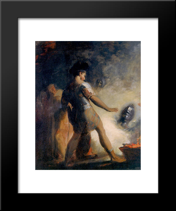 Macbeth In The Witches' Cave 20x24 Black Modern Wood Framed Art Print Poster by Sully, Thomas