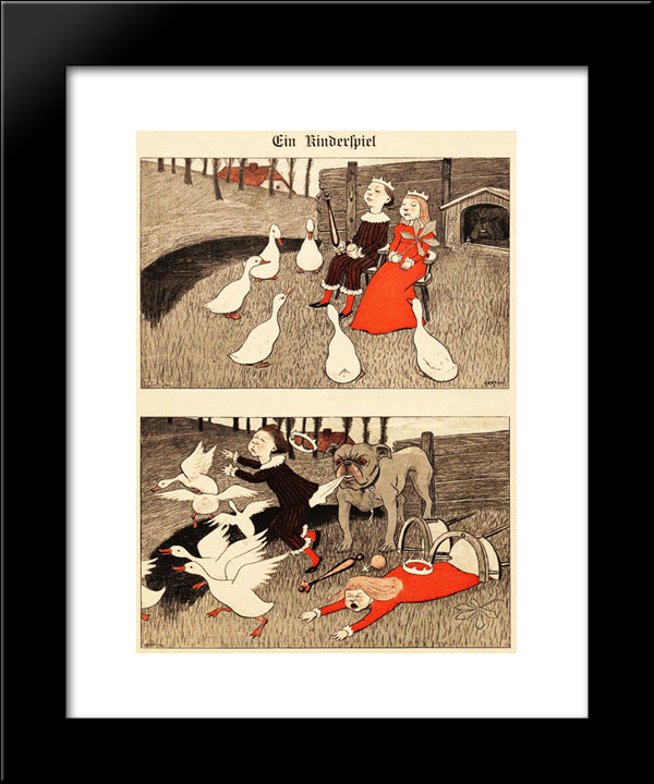 Simplicissimus Magazine 20x24 Black Modern Wood Framed Art Print Poster by Heine, Thomas Theodor