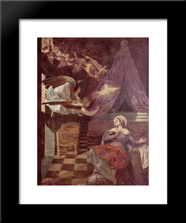 Annunciation 20x24 Black Modern Wood Framed Art Print Poster by Tintoretto