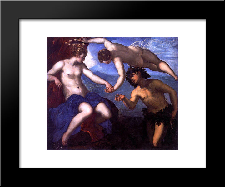 Bacchus And Ariadne 20x24 Black Modern Wood Framed Art Print Poster by Tintoretto